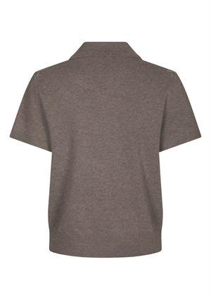 Gia check knit bluse Dark Taupe Neo Noir 